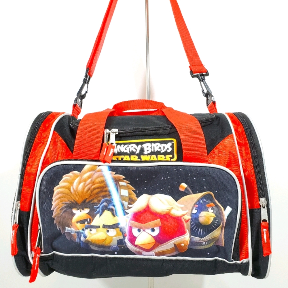 Star Wars Angry Birds Duffle Gym Bag Black Red Ove